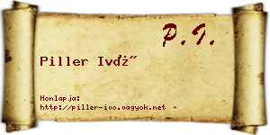 Piller Ivó névjegykártya